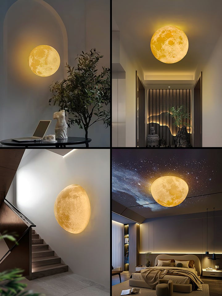 3D Lunar Wall Lamp - Moonlight Ambiance