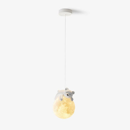 3D Printed Bear & Moon Kids Pendant Light