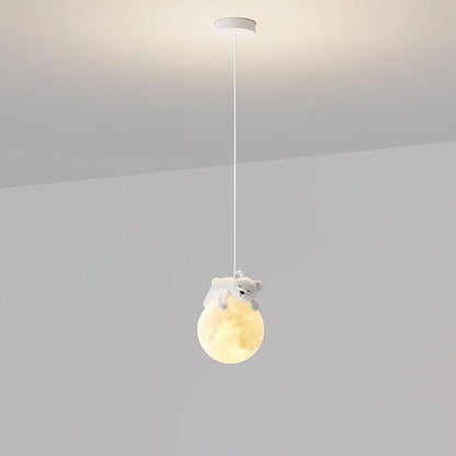 3D Printed Bear & Moon Kids Pendant Light