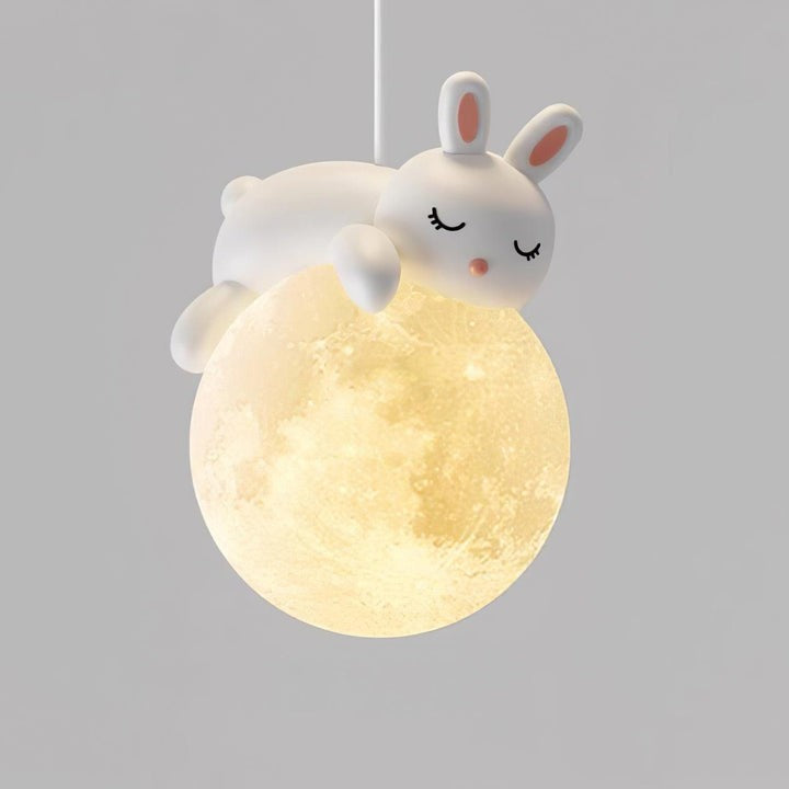 3D Printed Bear & Moon Kids Pendant Light