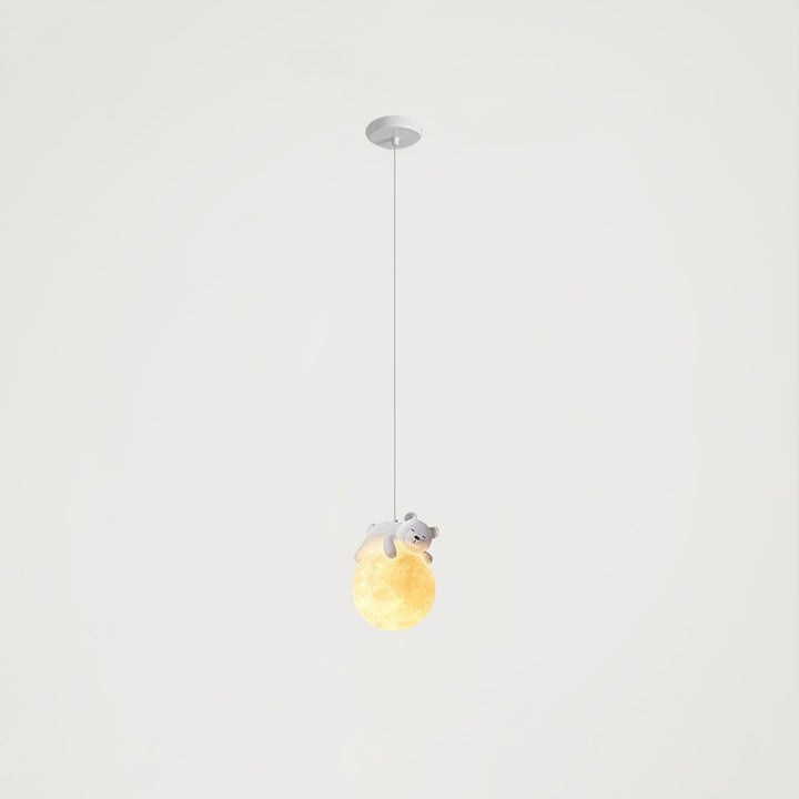 3D Printed Bear & Moon Kids Pendant Light