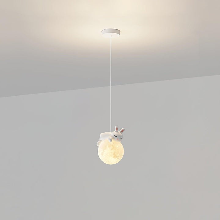 3D Printed Bear & Moon Kids Pendant Light