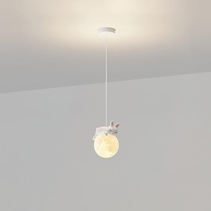 3D Printed Bear & Moon Kids Pendant Light