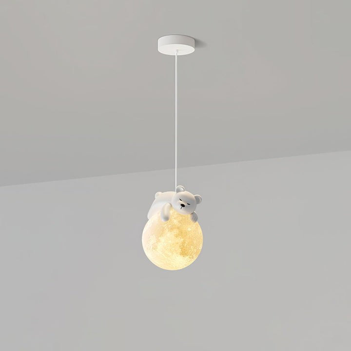 3D Printed Bear & Moon Kids Pendant Light