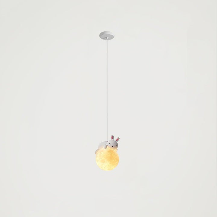 3D Printed Bear & Moon Kids Pendant Light