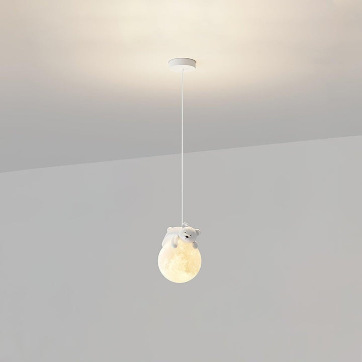 3D Printed Bear & Moon Kids Pendant Light