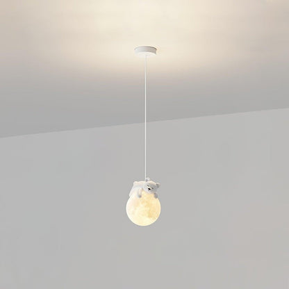 3D Printed Bear & Moon Kids Pendant Light