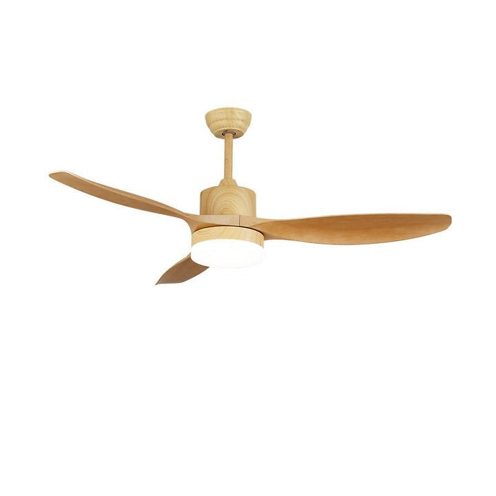 48-52 Inch Walnut Wood Grain Ceiling Fan with Integrated LED Light