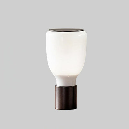 Colorful Blown Glass Table Lamp in Green & Amber