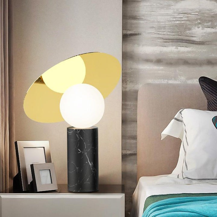 Adjustable 360° Disc Table Lamp with Marble Base