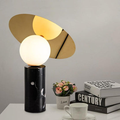Adjustable 360° Disc Table Lamp with Marble Base