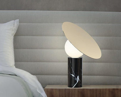 Adjustable 360° Disc Table Lamp with Marble Base