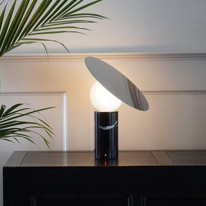 Adjustable 360° Disc Table Lamp with Marble Base