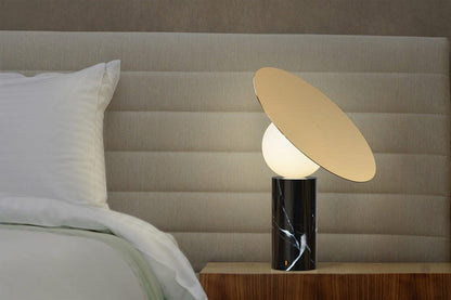 Adjustable 360° Disc Table Lamp with Marble Base