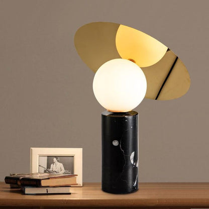 Adjustable 360° Disc Table Lamp with Marble Base