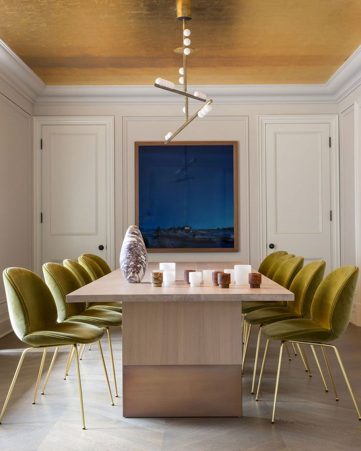 Adjustable Brass and Glass Orb Drop Chandelier