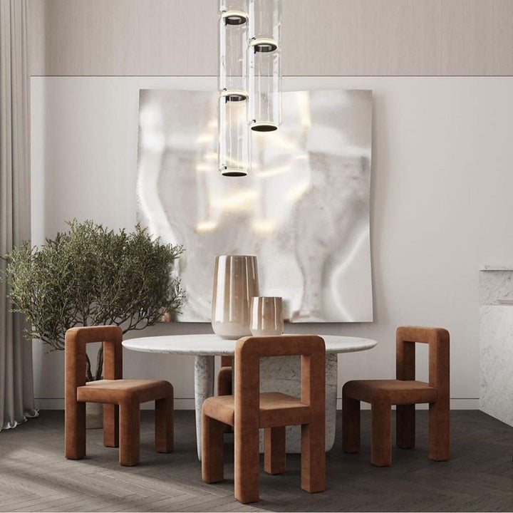 Adjustable Clear Glass Cylinder LED Pendant Light