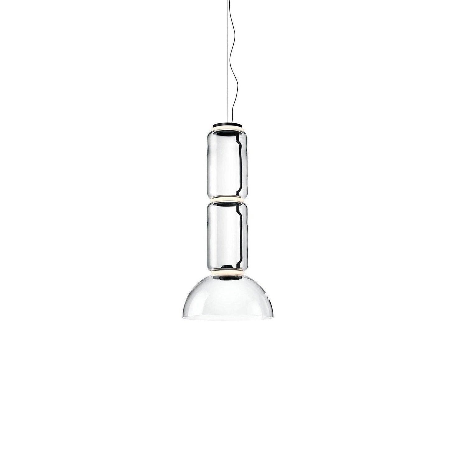 Adjustable Clear Glass Cylinder LED Pendant Light