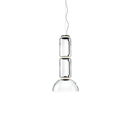 Adjustable Clear Glass Cylinder LED Pendant Light