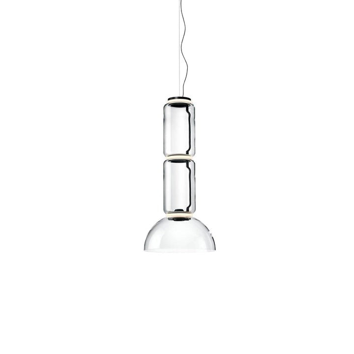 Adjustable Clear Glass Cylinder LED Pendant Light