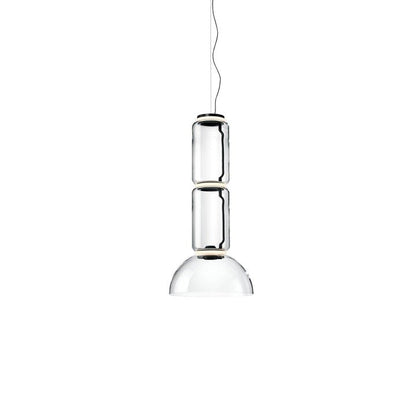 Adjustable Clear Glass Cylinder LED Pendant Light