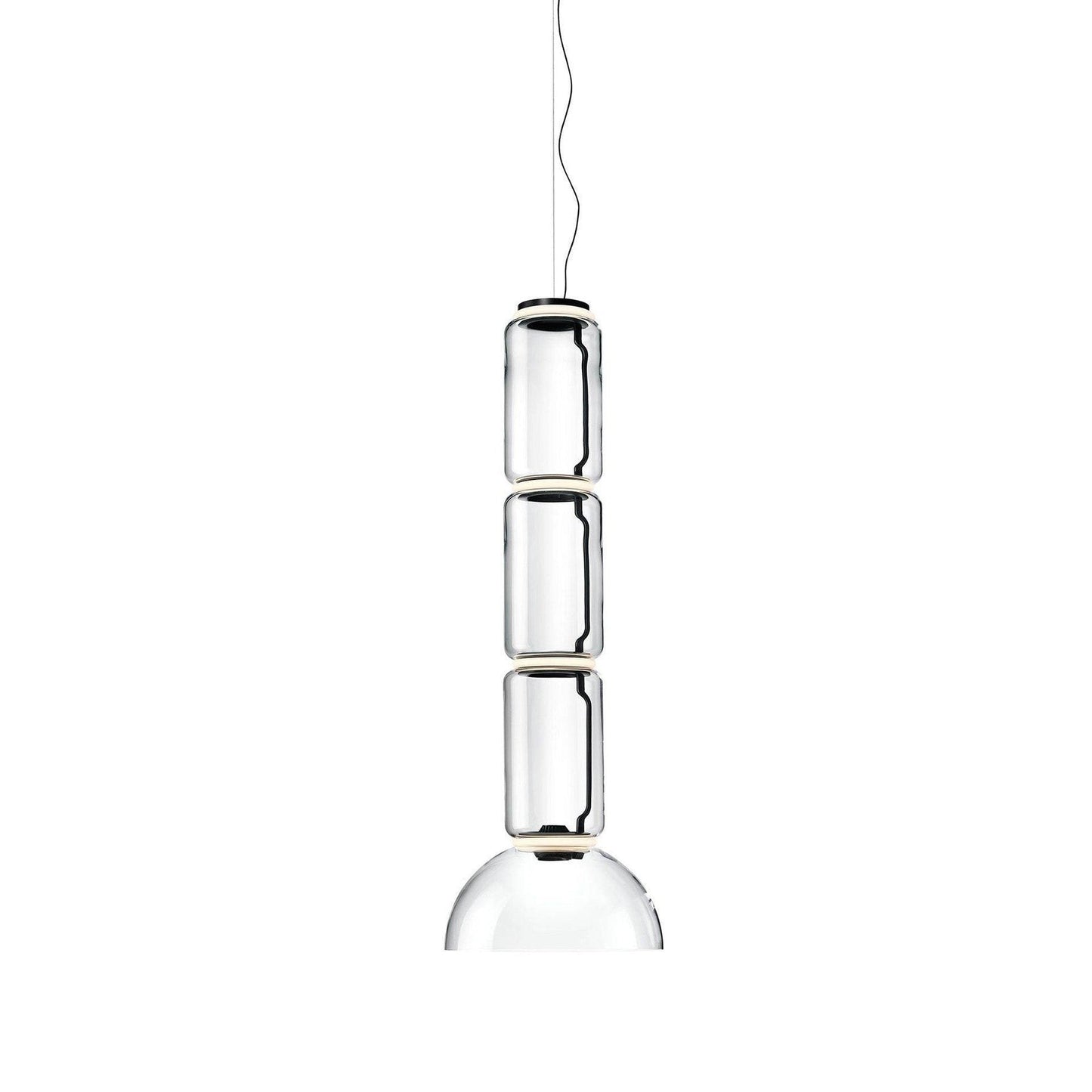 Adjustable Clear Glass Cylinder LED Pendant Light