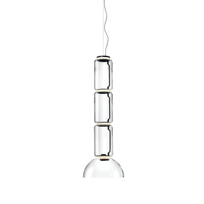 Adjustable Clear Glass Cylinder LED Pendant Light