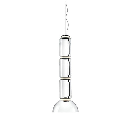 Adjustable Clear Glass Cylinder LED Pendant Light