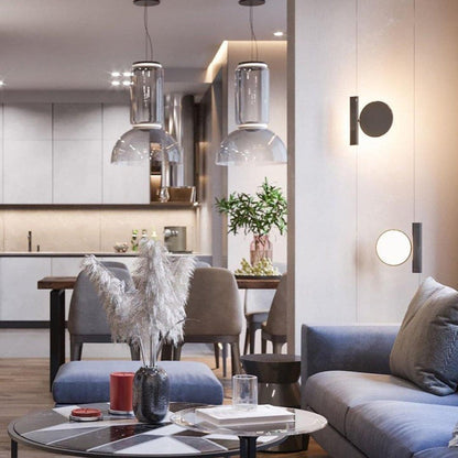 Adjustable Clear Glass Cylinder LED Pendant Light