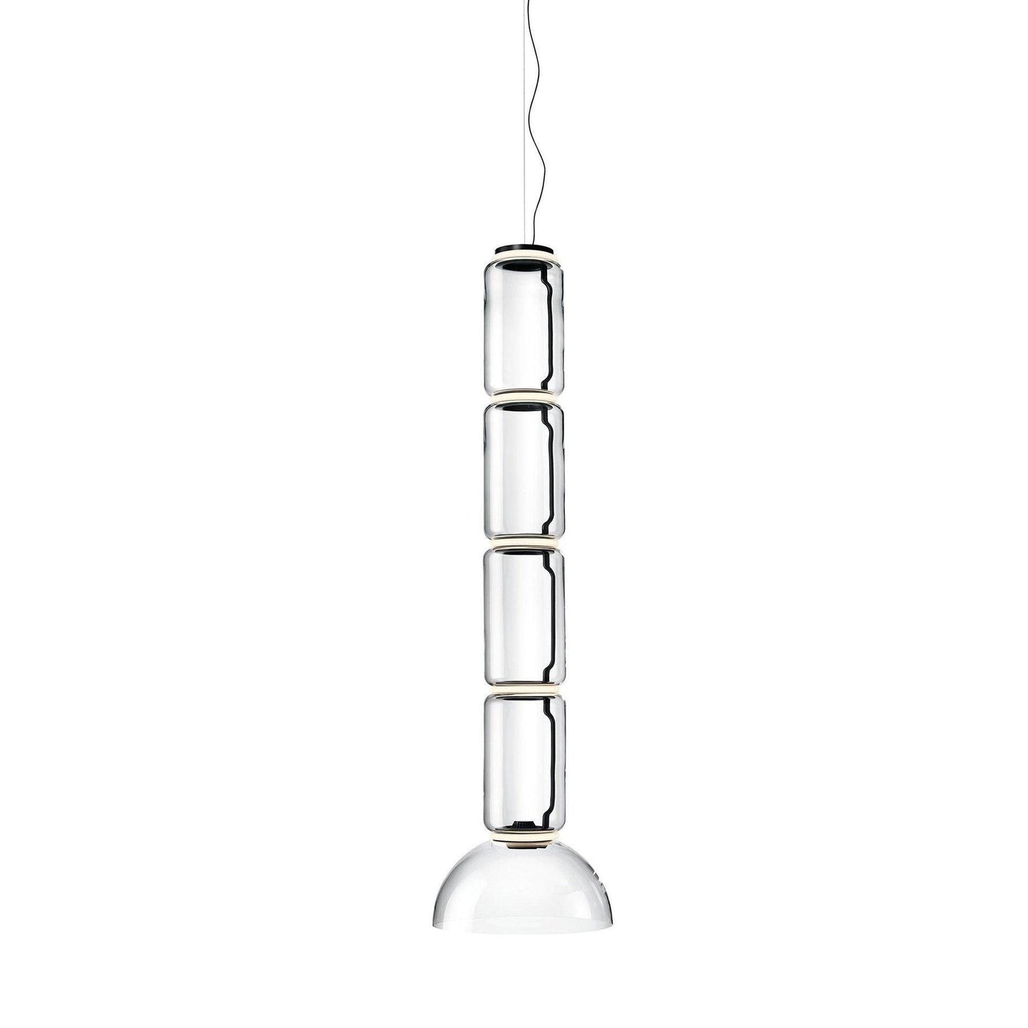 Adjustable Clear Glass Cylinder LED Pendant Light