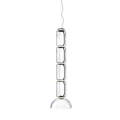 Adjustable Clear Glass Cylinder LED Pendant Light