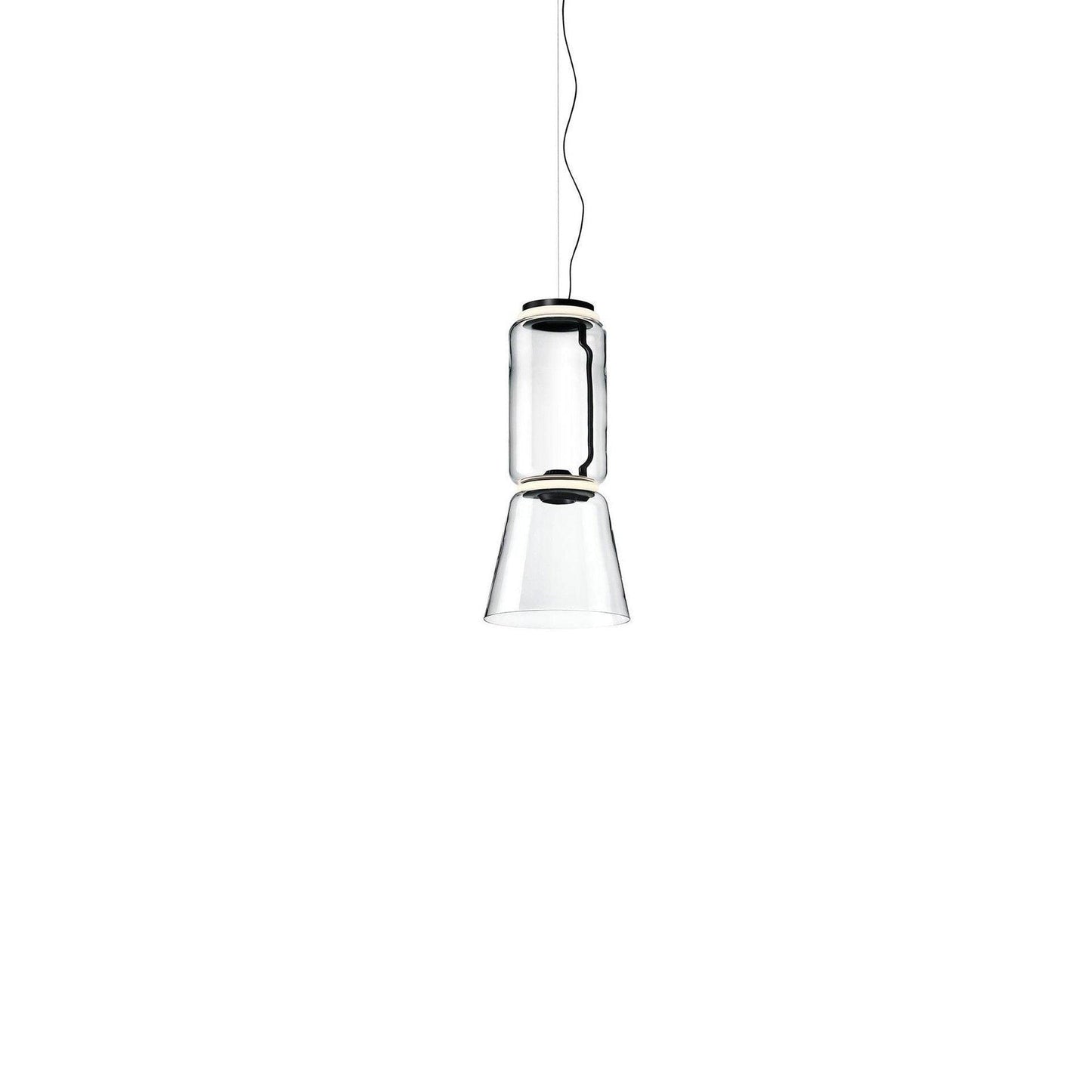 Adjustable Clear Glass Cylinder LED Pendant Light