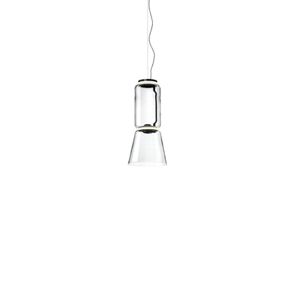 Adjustable Clear Glass Cylinder LED Pendant Light