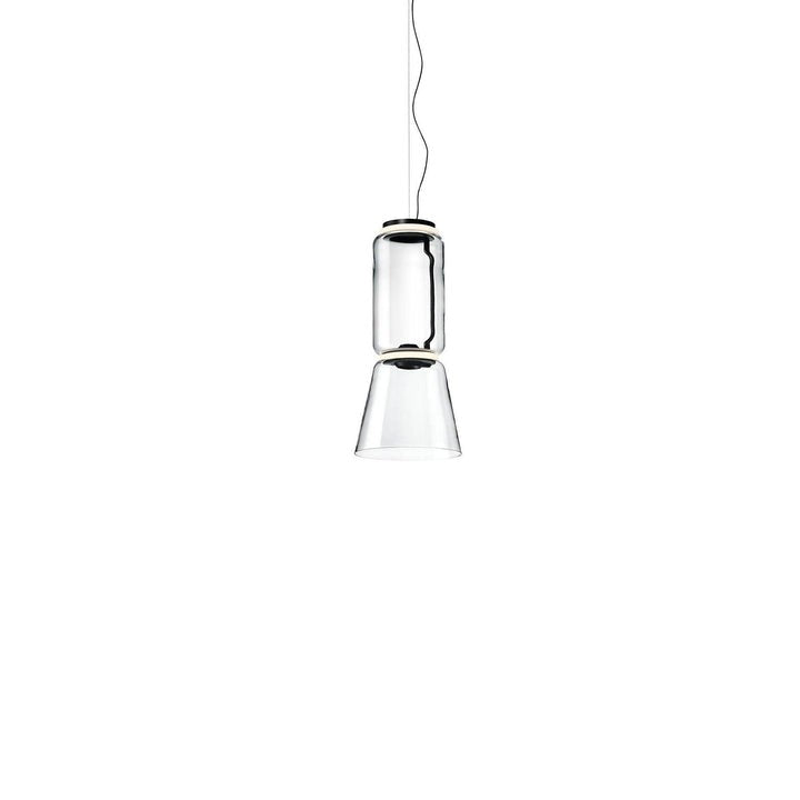 Adjustable Clear Glass Cylinder LED Pendant Light