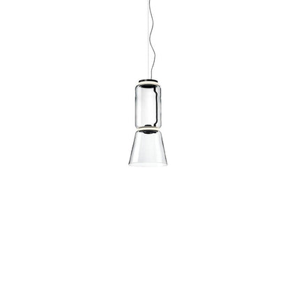 Adjustable Clear Glass Cylinder LED Pendant Light