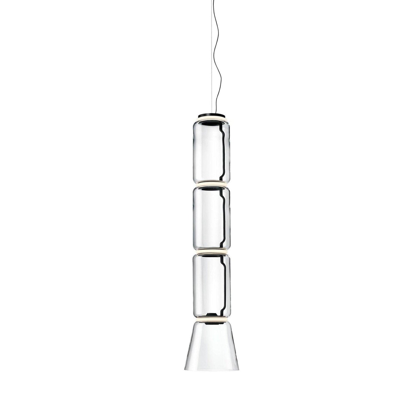 Adjustable Clear Glass Cylinder LED Pendant Light