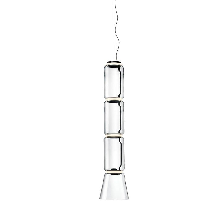 Adjustable Clear Glass Cylinder LED Pendant Light