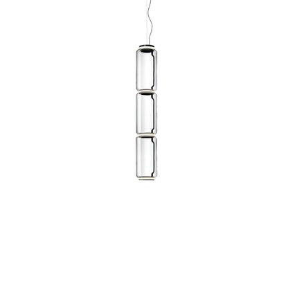 Adjustable Clear Glass Cylinder LED Pendant Light