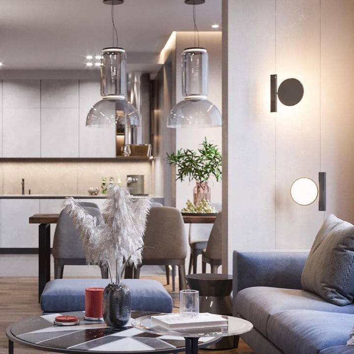 Adjustable Clear Glass Cylinder LED Pendant Light