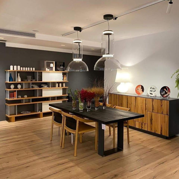 Adjustable Clear Glass Cylinder LED Pendant Light