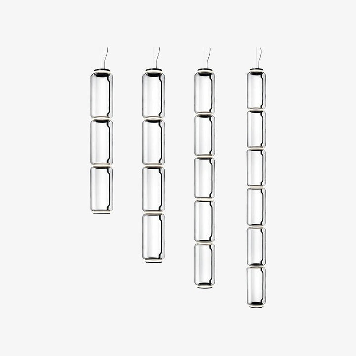 Adjustable Clear Glass Cylinder LED Pendant Light