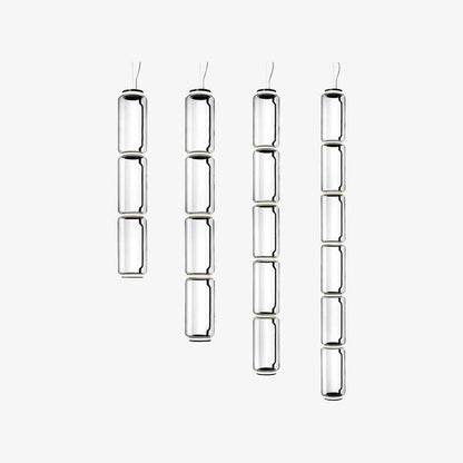 Adjustable Clear Glass Cylinder LED Pendant Light