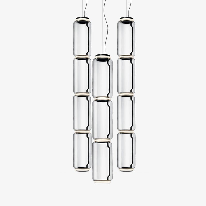 Adjustable Clear Glass Cylinder LED Pendant Light