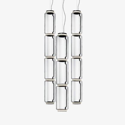 Adjustable Clear Glass Cylinder LED Pendant Light