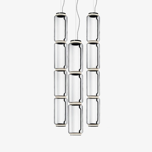 Adjustable Clear Glass Cylinder LED Pendant Light