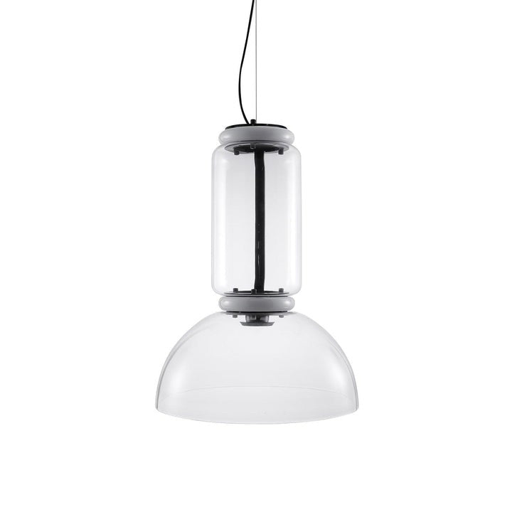 Adjustable Clear Glass Cylinder LED Pendant Light