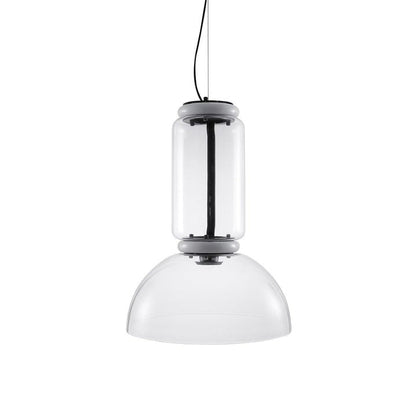 Adjustable Clear Glass Cylinder LED Pendant Light