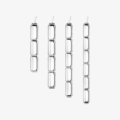 Adjustable Clear Glass Cylinder LED Pendant Light