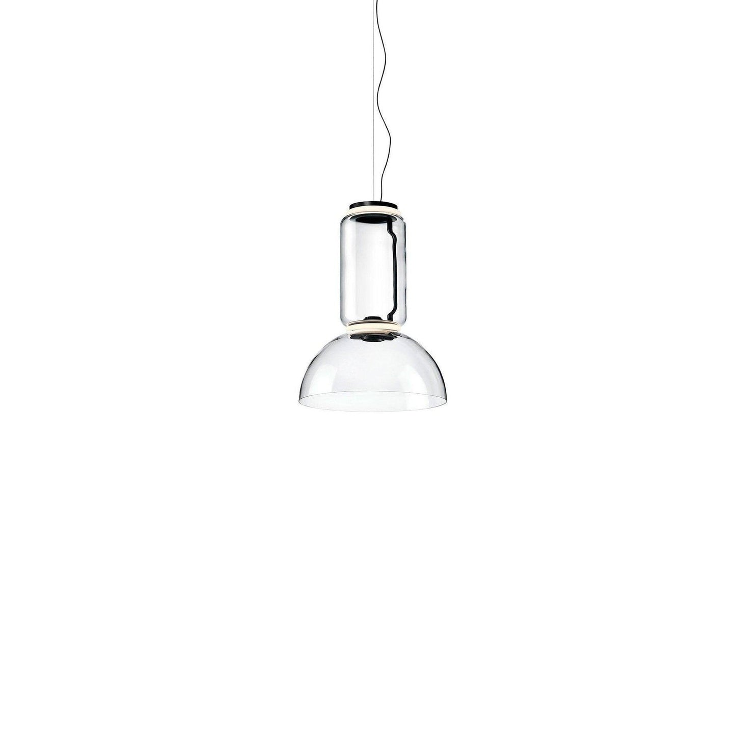 Adjustable Clear Glass Cylinder LED Pendant Light