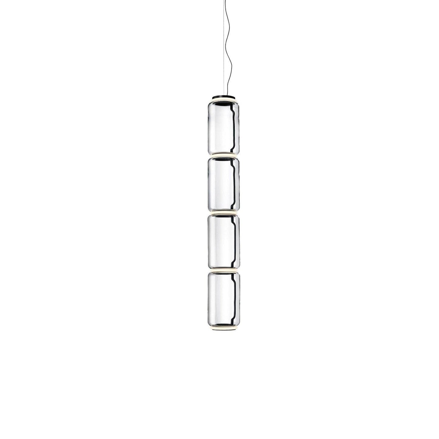 Adjustable Clear Glass Cylinder LED Pendant Light